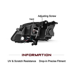 JSBOYAT Fits for 2007-2012 GMC Acadia Halogen Headlights Assembly Projector F…