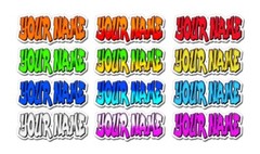 Custom Personalized Vinyl Graffiti Name Decal Sticker Car GREEN or YOUR CHOICE