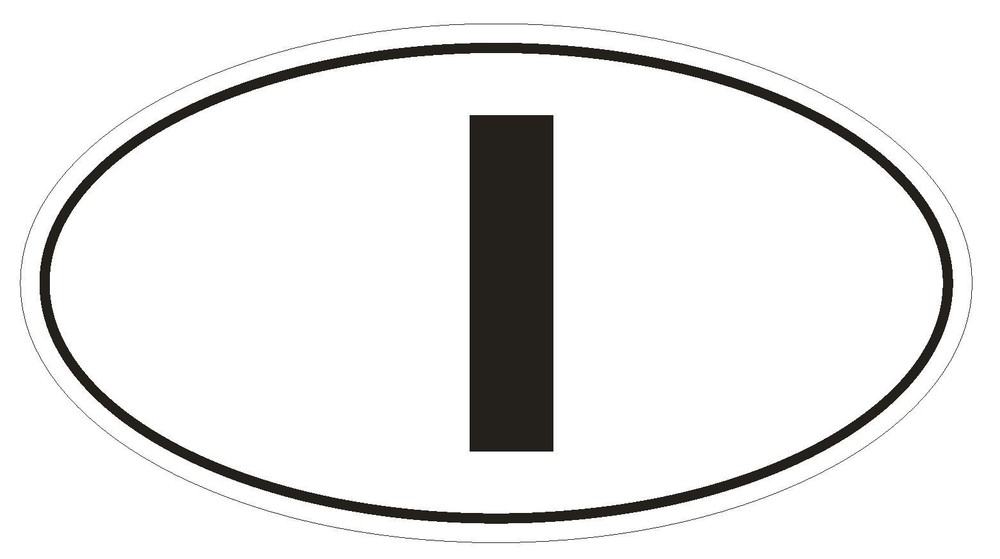I Italy Country Code Oval Bumper Sticker or Helmet Sticker D961