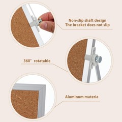 2 PCS 9.8×9.8 Inch Double Sided Desktop Cork Bulletin Board Aluminum Border