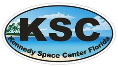 Kennedy Space Center Florida Oval Bumper Sticker or Helmet Sticker D1137