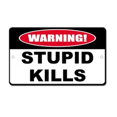 Humor Stupid Kills Novelty Funny Metal Sign 8 in x 12 in