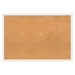 Bethany White 38 In. X 26 In., Wood Framed Natural Cork Memo Board