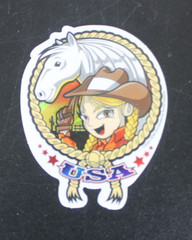 Horse Girl USA 2003 Y2K ODM Brand Imports Prism Holo Girl Power Vending Sticker