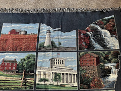 New in Plastic TY Mawr State Ohio Outline Bicentennial Tapestry Throw Blanket
