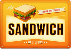 Funny Sandwich Metal Sign Retro Food Snacks Tin Signs Wall Art Poster Wall Decor
