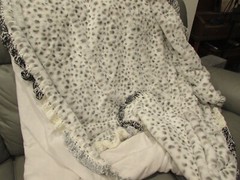 Oversize Reversible Plush Throw Blanket Gray Black White Crochet