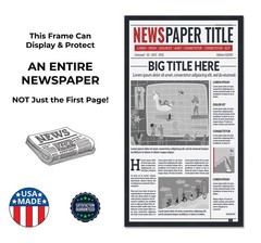 11×22 Newspaper Frame With Red and White Double Mat