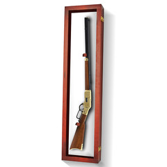 Rifle Gun Display Case Cabinet Wall Rack Replica Airsoft Civil War / USA MADE!