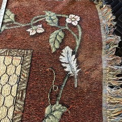 «Le Roost» Rooster & Chicken Fringed Woven Tapestry Afghan/Throw Blanket 48”x68”