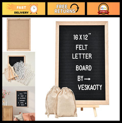 Large Felt Letter Board 12×16 Inch – 402 Letters, Numbers & Symbols, Wall Mount,
