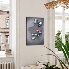 Framed Wall Art for Bedroom 3D Metal Effect Love Heart Couple Wall Art Decor …