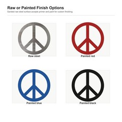 Peace Sign Steel Cutout Shape, Raw Metal Wall Art and Craft Supply