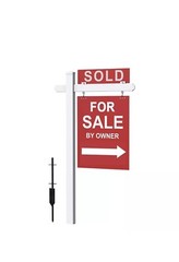 5 ft. (64 inches) White Real Estate Sign Post Vinyl for Sale Sign for Rent Sign