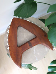 Hawaii Hand Made Wall Decor Wood Carved Lei O Mano Polynesian Resin Shark Teeth
