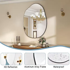 26 In. W X 38 In. H Irregular Modern Frameless MDF Wall Mirror