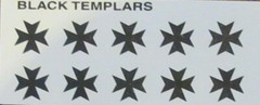 Warhammer 40K Space Marines Black Templar transfers Decals