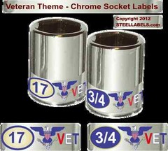 Chrome Socket Labels VETERANS Limited Edition – Easy Read – Universal 90 pieces