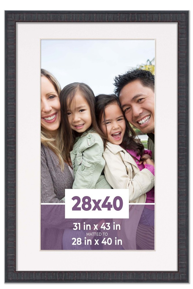 28×40 Frame Mahogany With White Picture Mat For 28×40 Photo – Mahogany 31×43 Fra