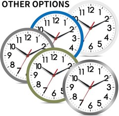 Wall Clock Modern Silent 8 Inch Battery Operated Indoor Outdoor Black