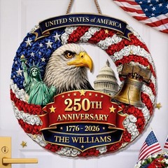 American Freedom Years Wooden Sign Patriotic Decor Home Wall Art Gift