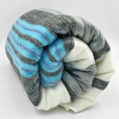 SOFT & WARM STRIPED ALPACA LLAMA WOOL BLANKET PLAID 90″x65″ QUEEN