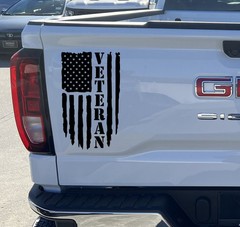 Distressed US Flag Veteran V2 Vinyl Decal – Military Patriotic Sticker