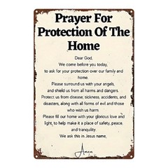 Metal Prayer Sign 8×12 Inches Vintage Home Decor