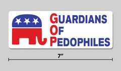Anti-Trump Sticker «Guardians Of Pedophiles» Republican GOP 7″ Vinyl Decal