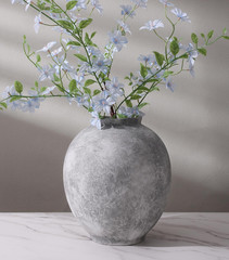 Large Ceramic Vase, 9.8 Inch Rustic Farmhouse Flowers Vase for Home Decor, Sands
