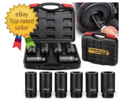 Weighted Crank Bolt Socket Set 1/2″ Drive – 17MM to 27MM Harmonic Balancer Kit