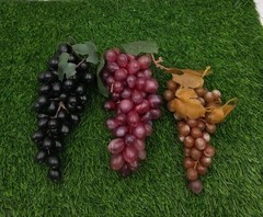 Faux Grape Cluster Lot 3 Purple Black Green Fruit Kitchen Wine Decor 6-8″ Tuscan