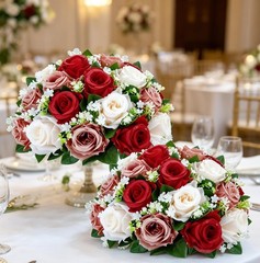 2 Pcs Flower Centerpieces for Wedding Tables, 12.6in Burgundy Flower Balls fo…