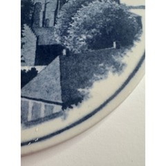 Royal Copenhagen Roskilde Cathedral Plate Denmark Fajance Blue White