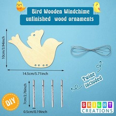 8 Pcs Bird Wooden Wind Chime Crafts Mother’s Day Crafts for Kids to Make, Spring