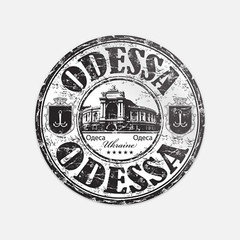 Odessa City Ukraine Travel Grunge Stamp Vinyl Sticker Decal