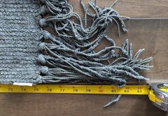 Textillery Weavers throw blanket textured chenille fringe Rose green gray 42×83
