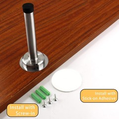 1pc 5 Inch Door Stops Self Adhesive Long Door Stopper Stainless Steel Sound Damp