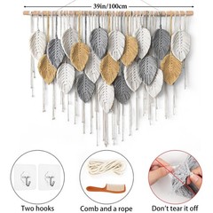 Large Macrame Wall Hanging Boho Woven Tapestry, Chic Modern Home Decor Bohemi…