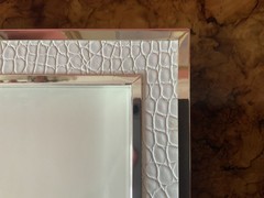 Ralph Lauren Chapman Ivory/White Crocodile Embossed Frame 8”x10” Set Of 2