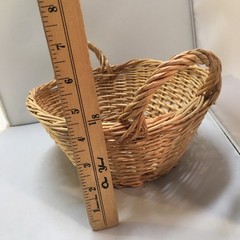 Wicker Basket Home Decor Medium Tan Oval Dual Handle Cottagecore Farmhouse