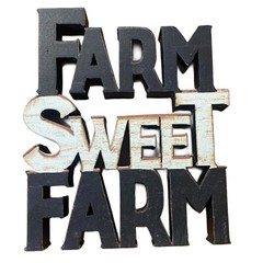 FARM SWEET FARM Chunky Sitter 6″H x 7″L x 1″W Farmhouse Decor – NEW