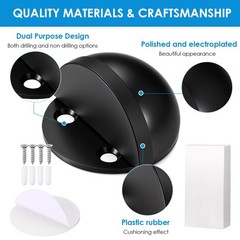 2 Pcs Self Adhesive Door Stoppers, Stainless Steel Floor Door Stop Wall Prote…