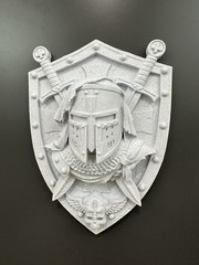 Medieval Templar Knight Shield Wall Decor Crusader Armor Plaque Castle Art 9x7x3