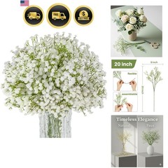 10PCS Baby Breath Artificial Flowers Fake Babys Breath Gypsophila Flowers Bul…