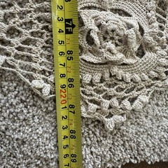 Vintage Crocheted Large Tablecloth Blanket Afghan Throw Beige Ivory 9x7ft Tassel