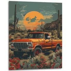 Vintage Truck Wall Decor Country Art Prints 1950s Pickup 11×14 Inches Unframed
