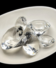 Rosenthal Cut Crystal Diamond Shape Faceted Jewels Bling Decor, 5 Pieces