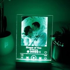 Custom LED Music Photo Plaque – Personalized Song Night Light Gift for Couples