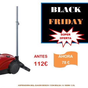 Aspirador bgl2ua200 bosch rojo con bolsa en oferta por black friday. Estamos en Muebles bravo, Valdemorillo, Madrid